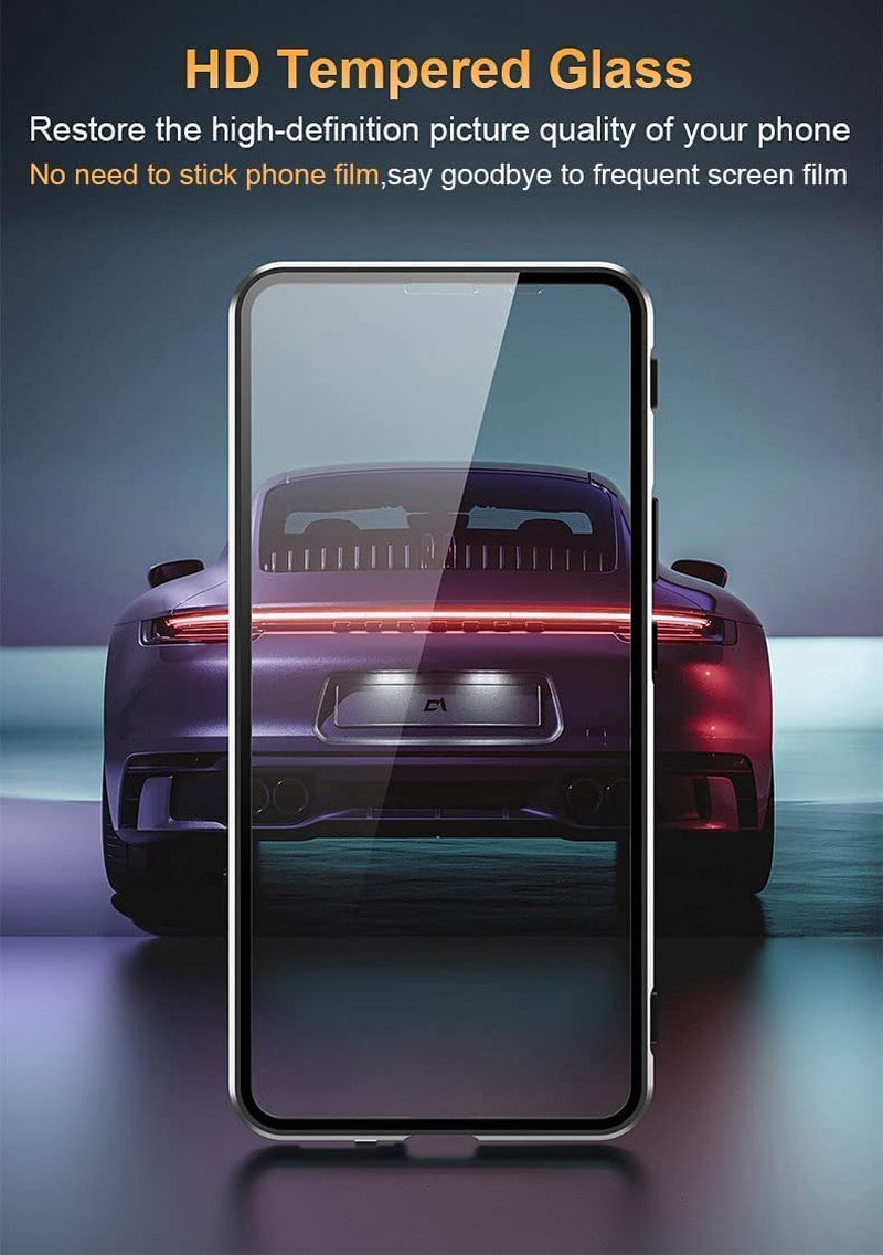 QUIETIP Case Compatible with Sony Xperia 1 V 5G,Magnetic Body Metal Frame Double Sided Clear Tempered Glass Shockproof with Camera Protection Cover Thin,Black  QUIETIP   