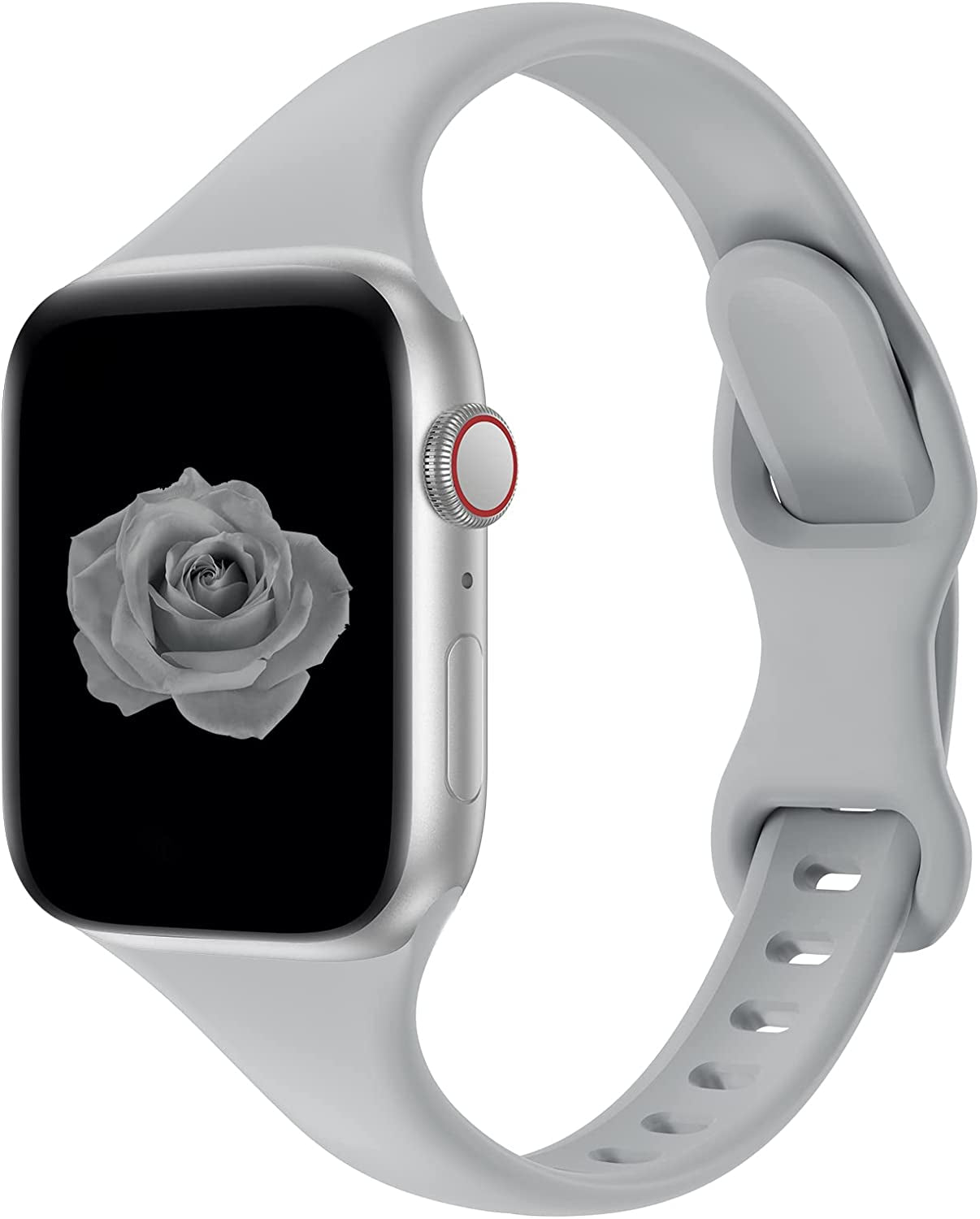 Acrbiutu Bands Compatible with Apple Watch 38Mm 40Mm 41Mm 42Mm 44Mm 45Mm 49Mm, Slim Thin Narrow Replacement Silicone Sport Strap Wristbands for Iwatch Series Ultra 8/7/6/5/4/3/2/1 SE Women Men  Acrbiutu Gray 42/44/45/49mm 