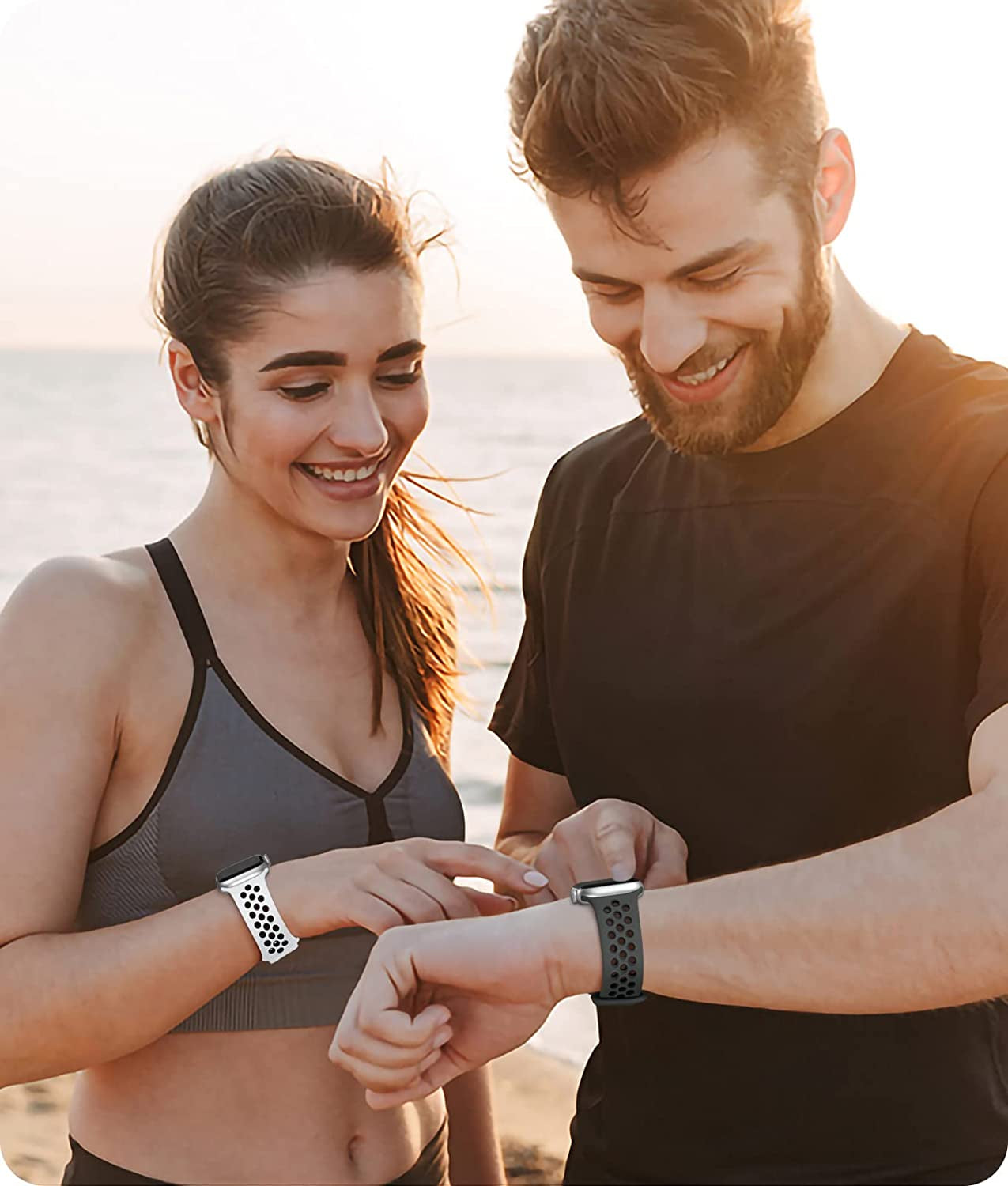 Keponew Sport Bands Compatible with Apple Watch 49Mm 45Mm 44Mm 42Mm 41Mm 40Mm 38Mm, 6 Pack Sport Breathable Soft Silicone Strap for Iwatch Ultra SE Series 8 7 6 5 4 3 2 1 Men Women  Keponew   