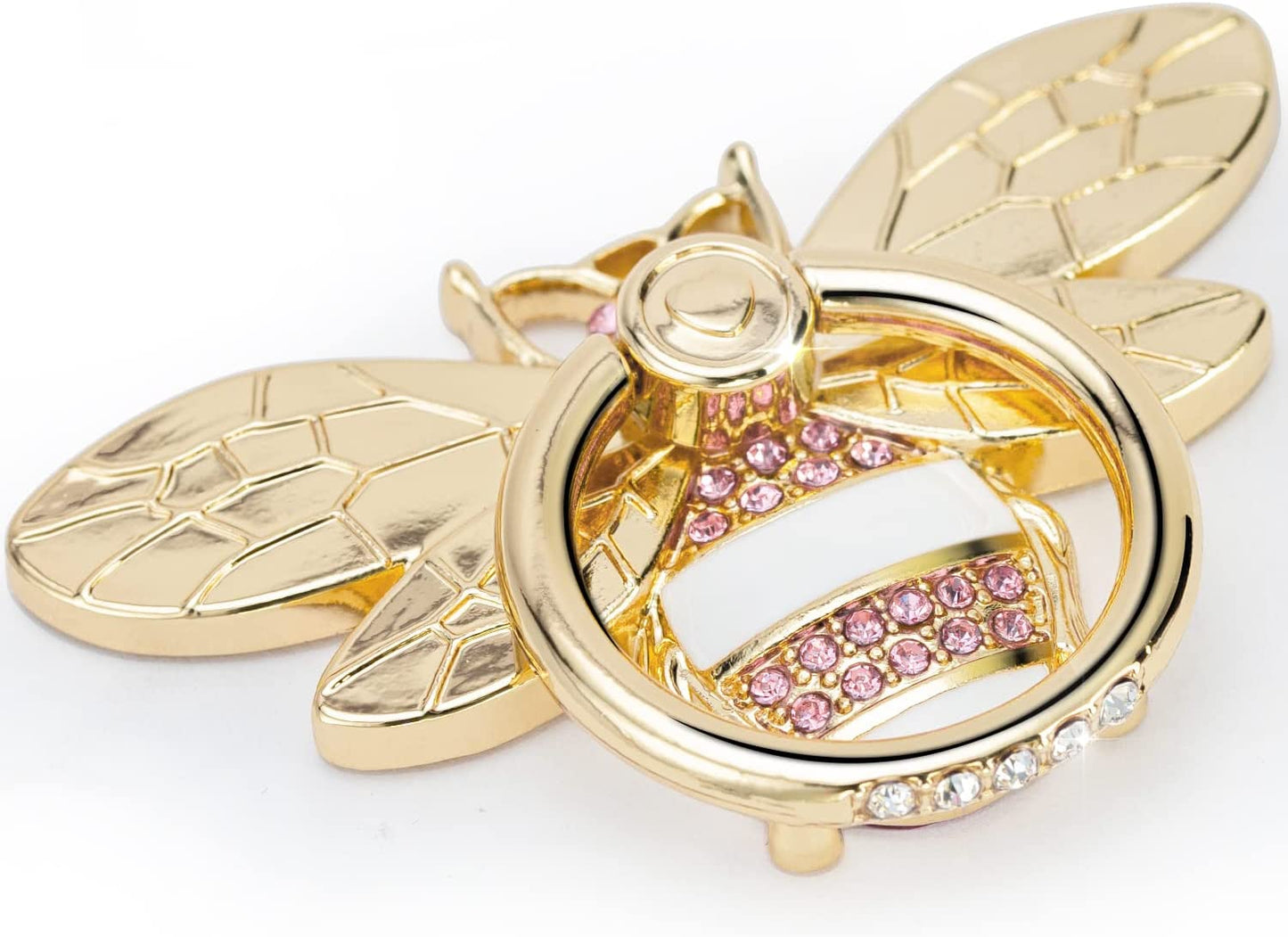 Phone Ring Holder with Crystal, Allengel Bee Phone Ring Grip Finger Kickstand, Gold Black  Allengel gold white pink  