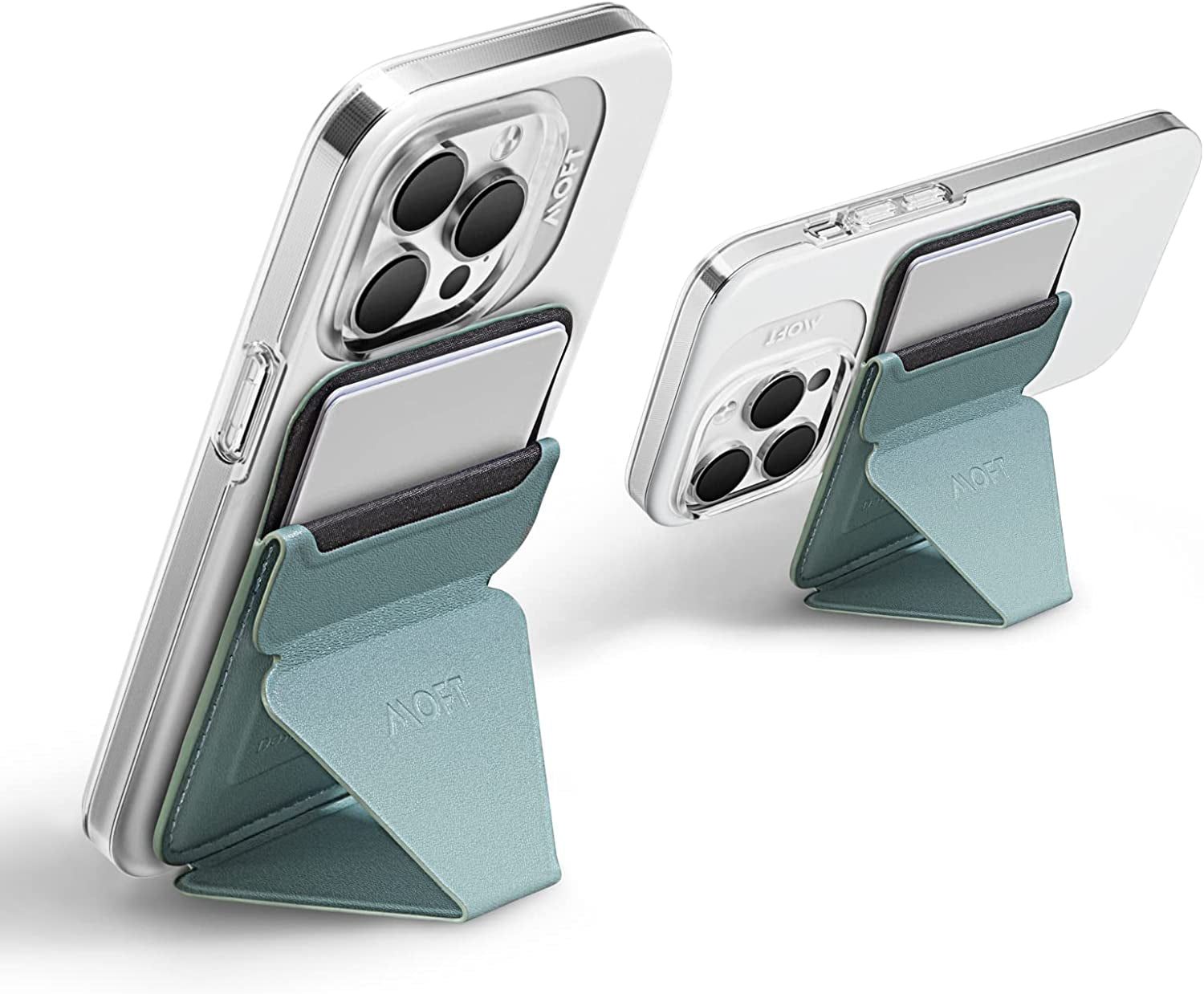 MOFT Magsafe Wallet Stand for Iphone 14/13/12 Series Magsafe Compatible Phone Stand with 3 Viewing Angles (Night Black)  MOFT Seafoam  