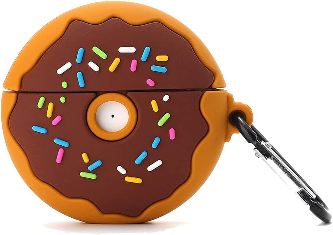 ZOSTLAND Wireless Earphone Case, Adorable Mouse Thick Soft Portable Keychain Finger Ring Protective Silicone Skin Cover Case Compatible with Apple Airpods Case 2&1 (Airpods 1/2,Mouse)  ZOEAST 3rd Gen, Doughnut  