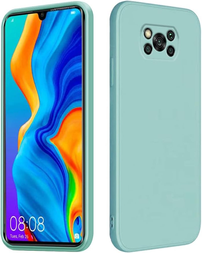 Wousunly Compatible with Poco X3 Pro Case Silicone Liquid Dark Green, Soft Smooth Touch Xiaomi Poco X3 NFC Phone Case Silicone Shockproof Thin Cover (Xiaomi Poco X3 Pro, Blue)  Wousunly   