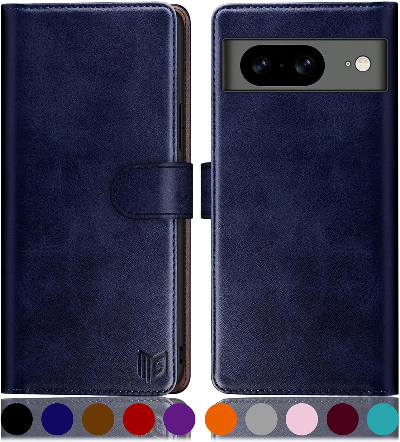 SUANPOT for Google Pixel 8 5G Wallet Case with RFID Blocking Credit Card Holder,Flip Book PU Leather Protective Cover Women Men for Pixel 8 Phone Case Blue Green  SUANPOT Blue  