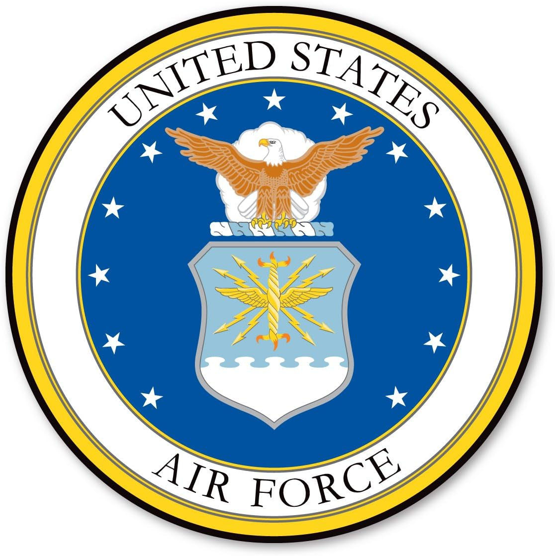 Air Force Large Seal Sticker by Magnet America Is 11 1/2" X 11 1/2" Made for Vehicles, Laptops, and Refrigerators  Magnet America   