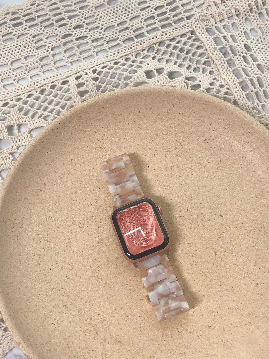 LINKWOW Compatible with Apple Watch Band 45Mm 42Mm 44Mm 49Mm 38Mm 40Mm 41Mm, Dressy Cute Resin Strap Bracelet Iphone Watch Band for Series Ultra/8/7/6/5/4/3/2/1/Se/Se2 Women Men  LINKWOW   