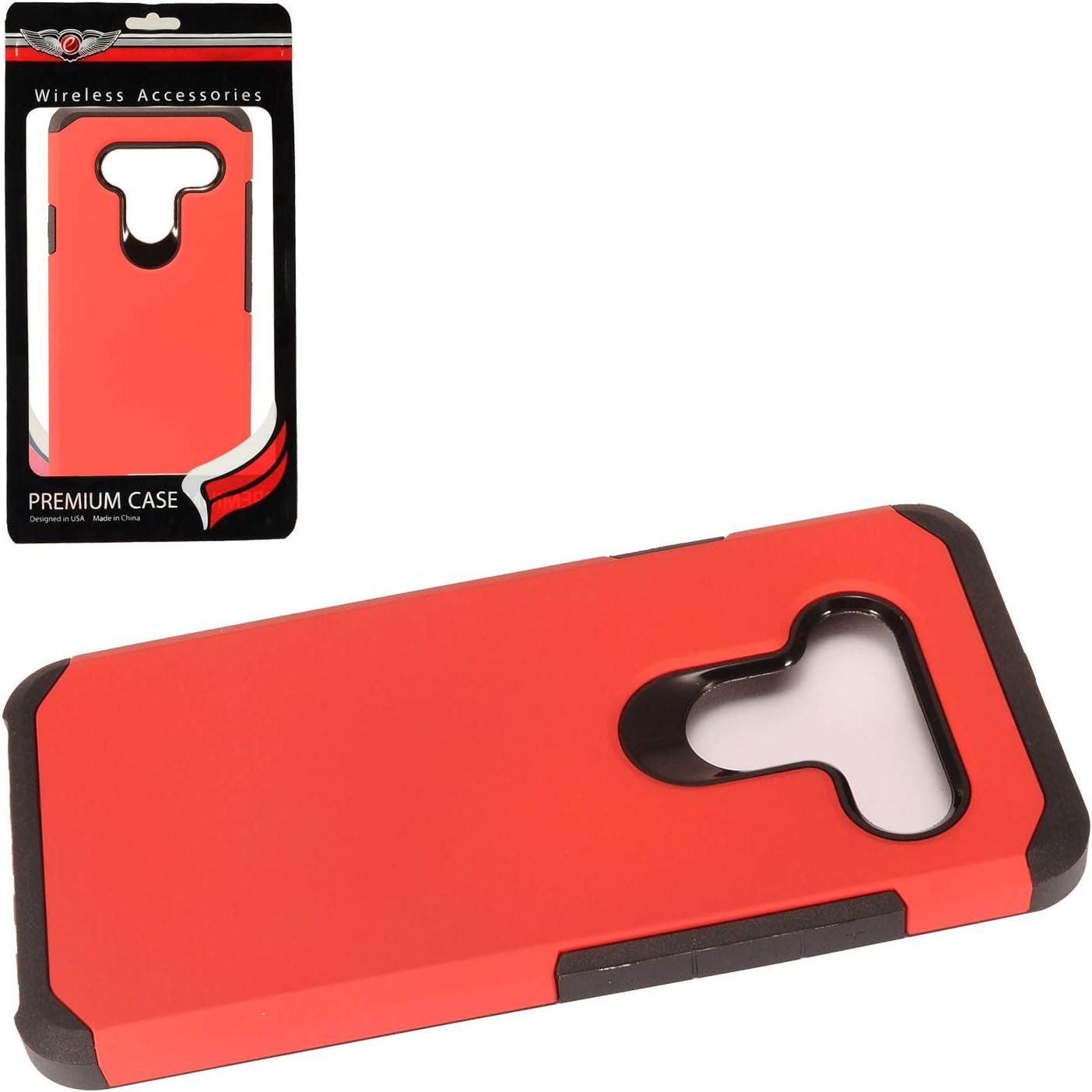 Eaglecell - Compatible with LG V40 Thinq - Rubberized Hybrid Hard Case - AH2 Red  Eaglecell   