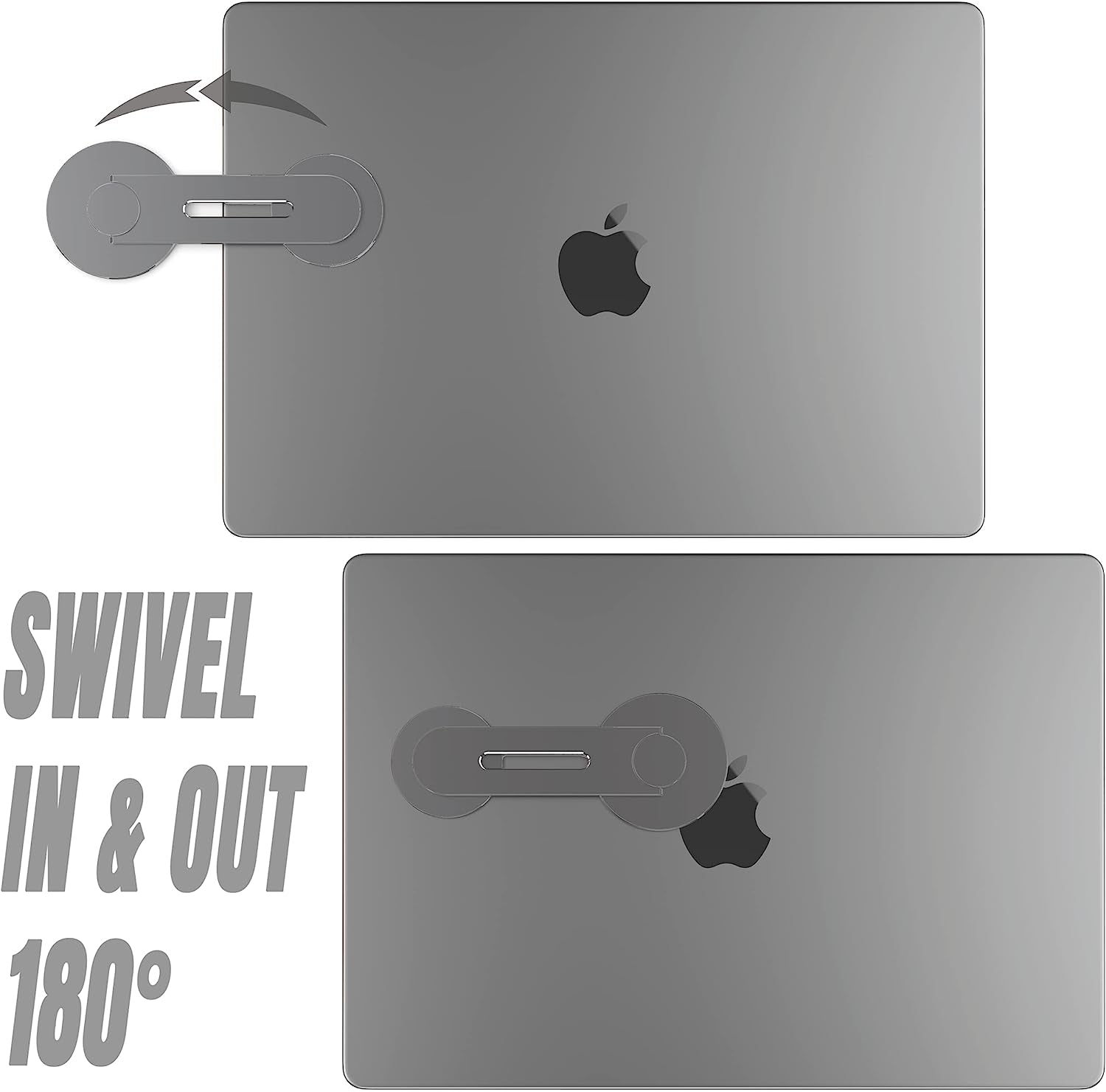 ICONIT Continuity Flip Iphone Laptop Mount - Slim Magnetic Phone Holder Swivels 180° for Laptops and Monitors - Adjustable Magnetic Arm - Compatible with Iphone 14/13/12 plus Pro Max (Gray)  ICONIT   