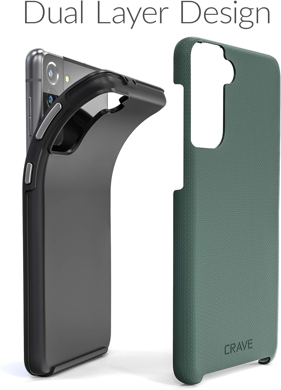Crave Dual Guard for Galaxy S21+ Case, Shockproof Protection Dual Layer Case for Samsung Galaxy S21 Plus, S21+ 5G (6.7 Inch) - Forest Green  Crave   