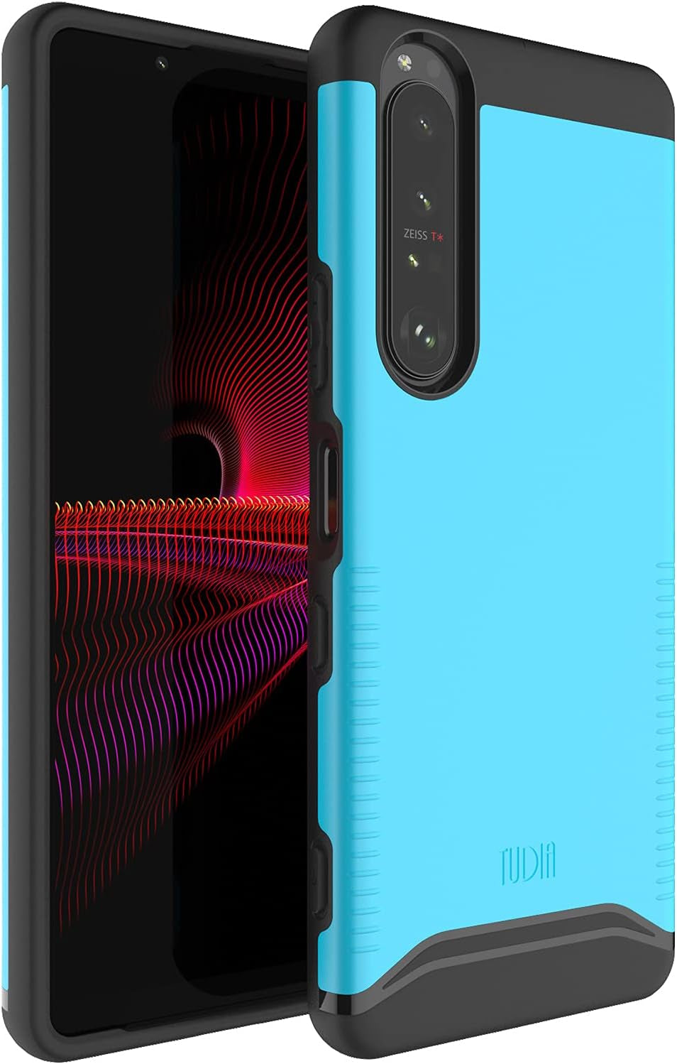TUDIA Dualshield Designed for Sony Xperia 1 III Case (2021), [Merge] Shockproof Tough Dual Layer Hard PC Soft TPU Slim Protective Case - Matte Black  TUDIA Blue  