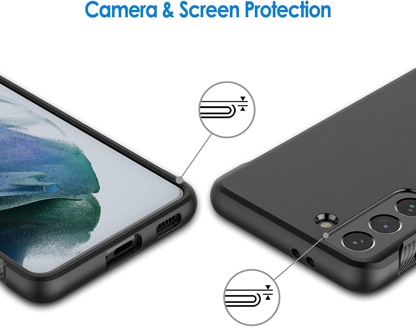 Jetech Slim Fit Case Compatible with Samsung Galaxy S21 5G 6.2-Inch, Thin Phone Cover with Shock-Absorption and Carbon Fiber Design (Black)  JETech   