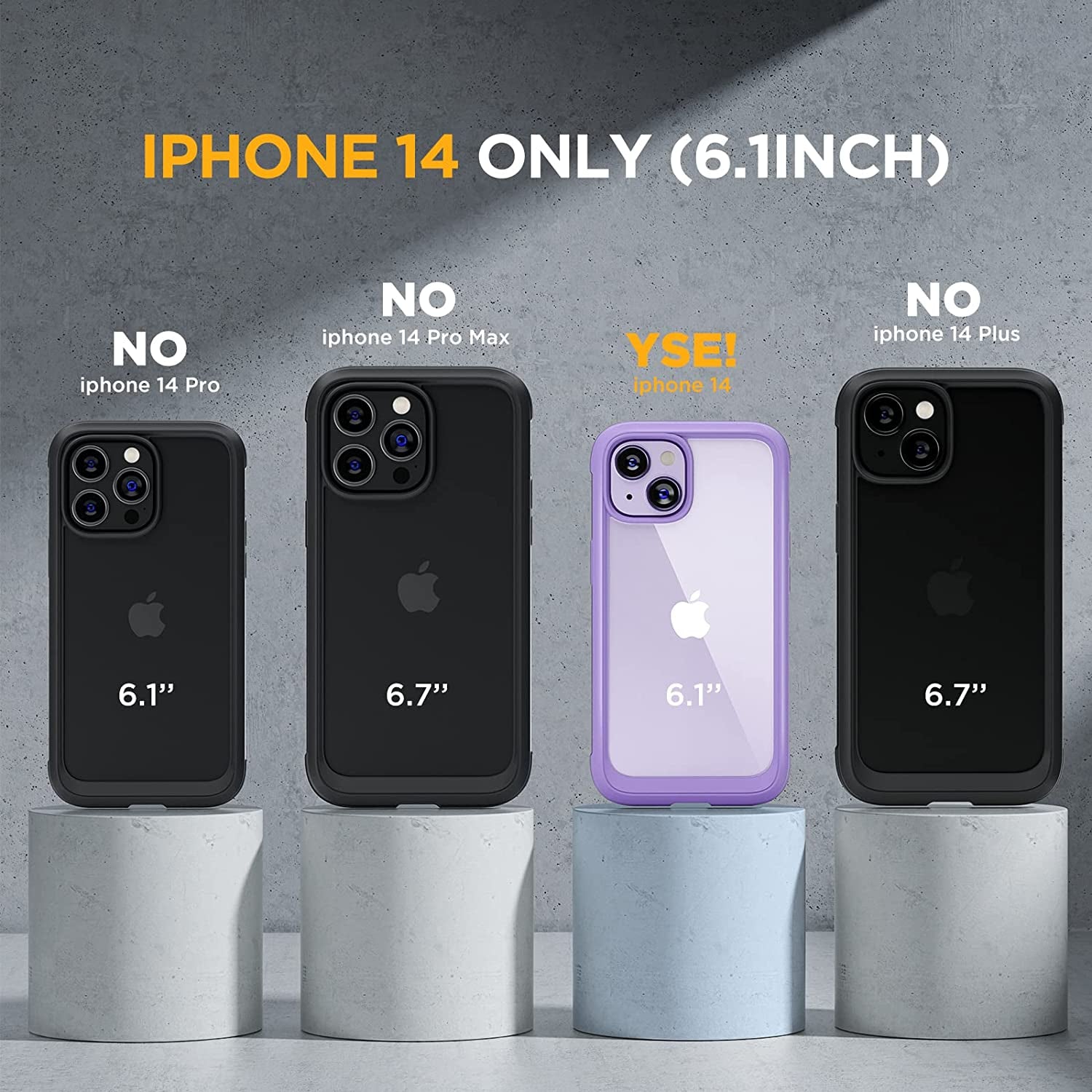 Miracase Glass Series Designed for Iphone 14 Case 6.1 Inch, 2023 Upgrade Full-Body Clear Bumper Case with Built-In 9H Tempered Glass Screen Protector and Camera Lens Protector,Purple  Miracase   