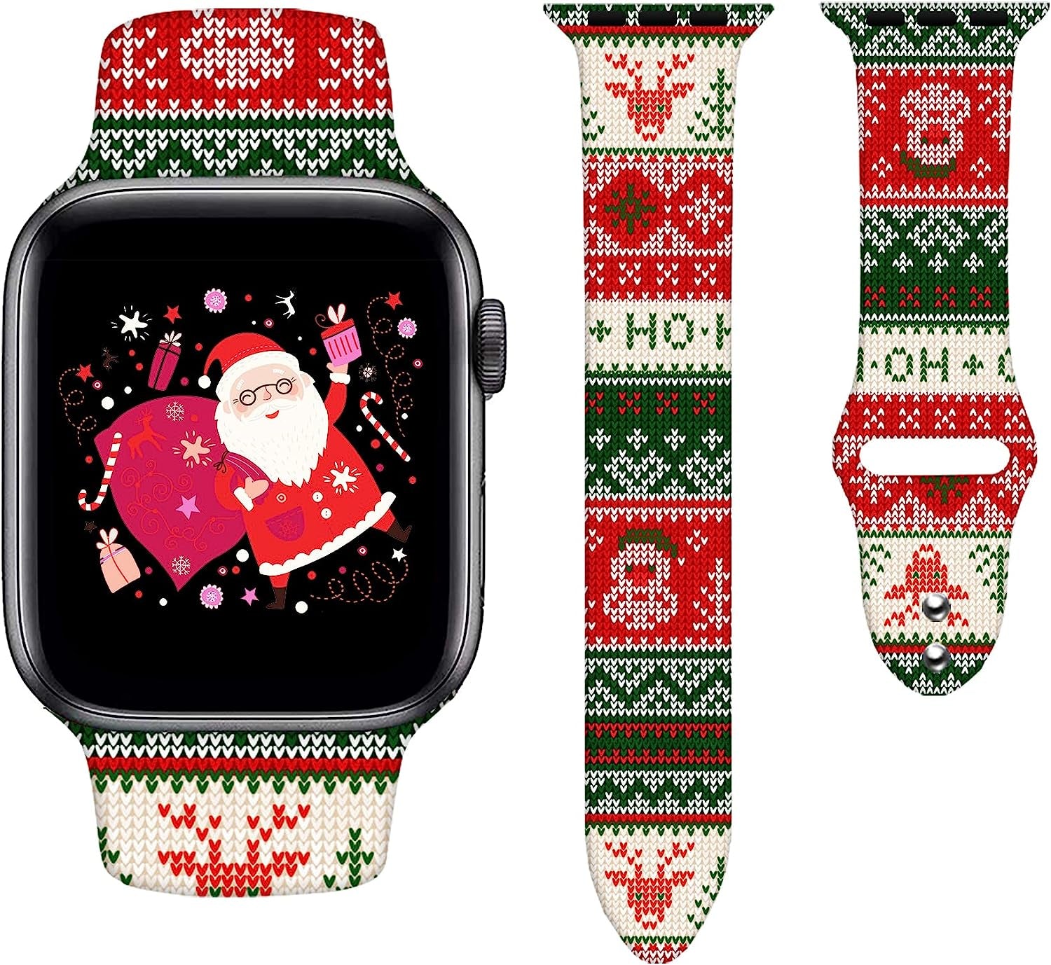 Watch Bands Compatible Apple Watch for Women Men, Adjustable Smart Watch Band Soft Silicone Wristbands Replacment Strap for Watch Series 7 6 5 4 3 2 1  KASDBY Christmas 22 38mm/40mm/41mm 