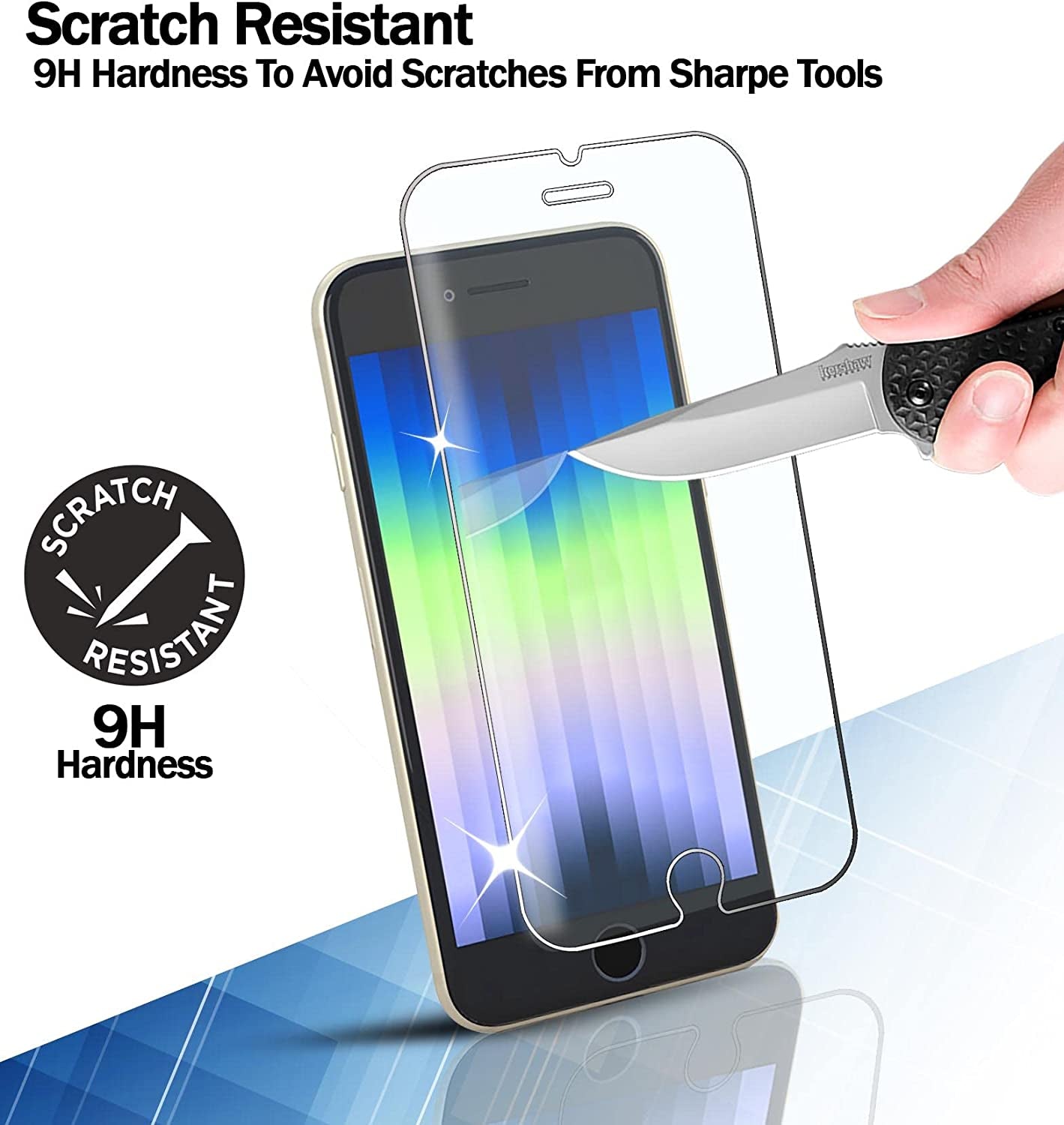 RKINC Screen Protector [4-Pack] for Iphone SE 3 2022/2 2020, Iphone 7 / Iphone 8, Tempered Glass Film Screen Protector, 0.33Mm [Lifetimewarranty][Anti-Scratch][Anti-Shatter][Bubble-Free]  RKINC   