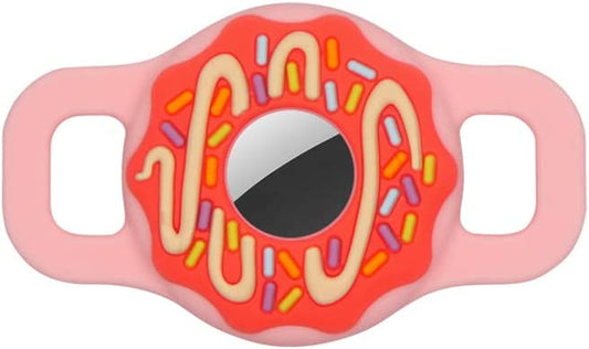 1/2 Inch Pet Collar Holder Compatible for Airtag,Doughnut Shape Protective Cases Covers Dog Cat Collar Holder Silicone Waterproof (Small, Pink)  Doweiss   