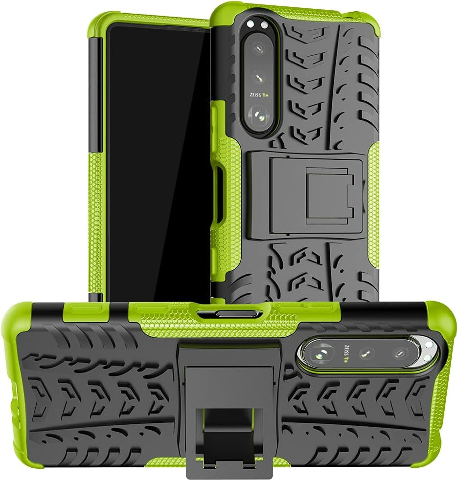 Compatible with Sony Xperia 5 III with Built-In Kickstand 360° Full Body Shockproof Military Grade Heavy Duty Protective Phone Case for Sony Xperia 5 III  Joie & Joho Green  