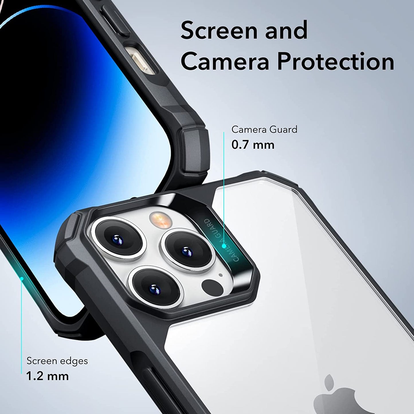 ESR for Iphone 14 Pro Case, Military-Grade Protection, Shockproof Air-Guard Corners, Yellowing-Resistant Acrylic Back, Phone Case for Iphone 14 Pro, Air Armor Case, Clear Black  Electronic Silk Road Corp   