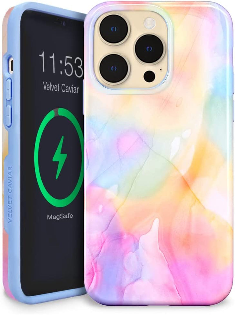 Velvet Caviar Designed for Iphone 14 Case Leopard Cheetah Print [10Ft Drop Tested] Compatible with Magsafe - Protective Microfiber Lining (Blush Pink)  Velvet Caviar Pastel Tie Dye iPhone 14 Pro 