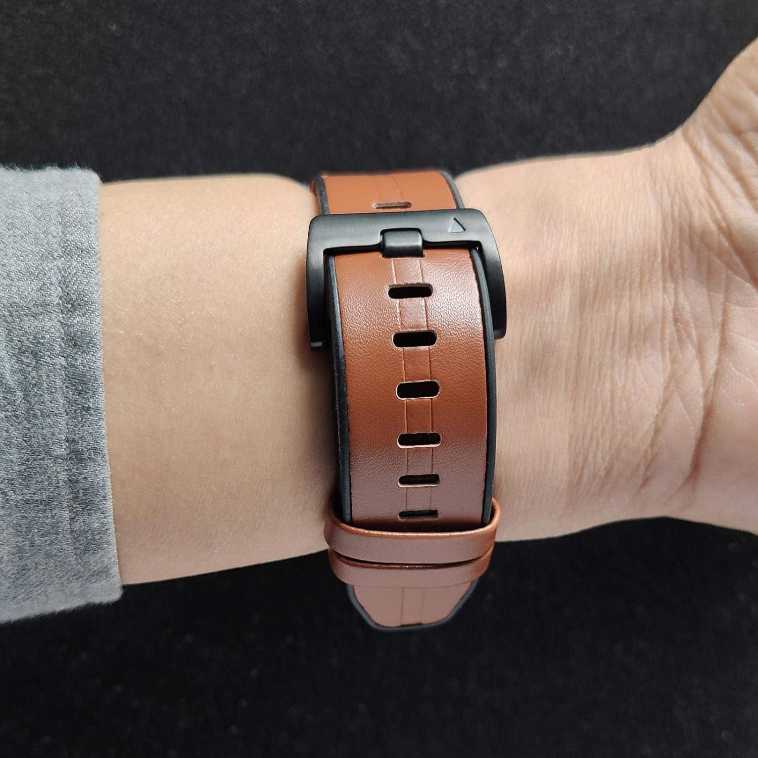 Abanen Leather Watch Bands for Fenix 6 / Fenix 5 / Fenix 7, Quickfit 22Mm Soft Genuine Leather with Silicone Sweatproof Wrist Strap for Garmin Fenix 6 Pro/Sapphire,Instinct, EPIX 2,Approach S62/S60  Abanen   