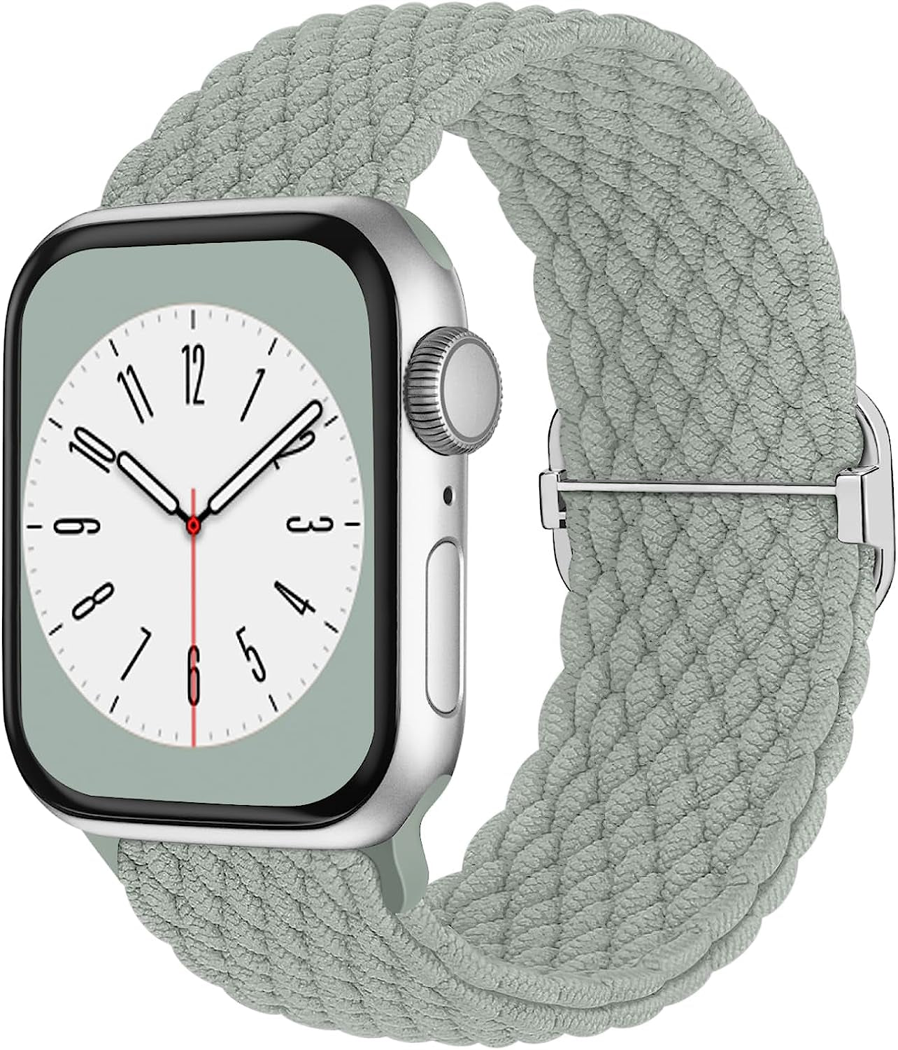 Braided Solo Loop Compatible with Apple Watch Band 38Mm 40Mm 41Mm 42Mm 44Mm 45Mm 49Mm for Women Men, Stretchy Straps Elastic Sport Wristbands for Iwatch Series 8 7 6 5 4 3 2 1 SE Ultra  Butifacion Sage Green 38/40/41mm 