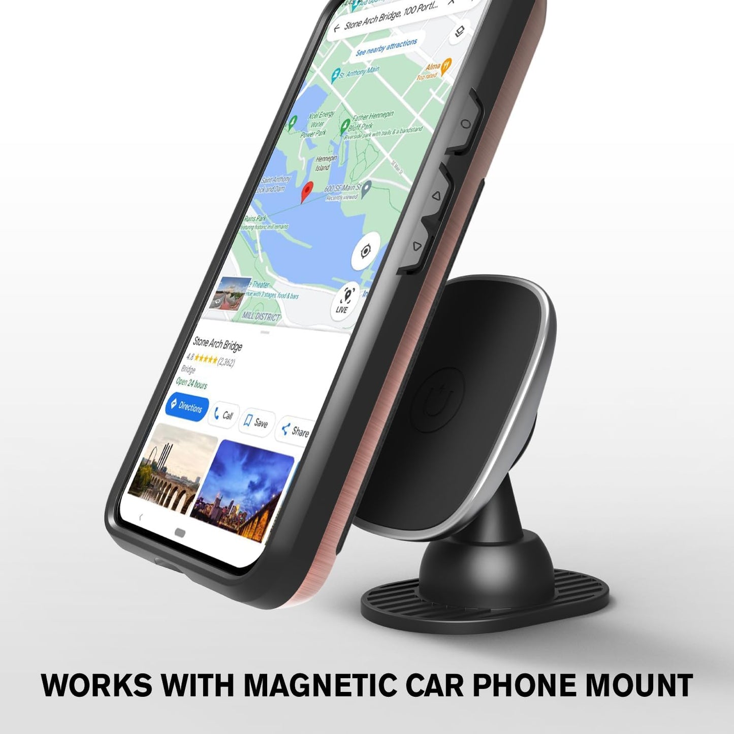 VENA Vcommute Wallet Case Compatible with Google Pixel 8 (2023), (Military Grade Drop Protection) Flip Leather Cover Card Slot Holder with Kickstand - Rose Gold  VENA   