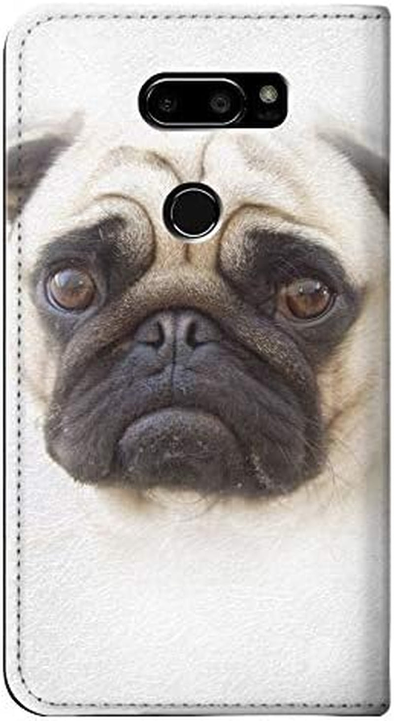 RW1852 Pug Dog PU Leather Flip Case Cover for LG V30, LG V30 Plus, LG V30S Thinq, LG V35, LG V35 Thinq  jjphonecase   