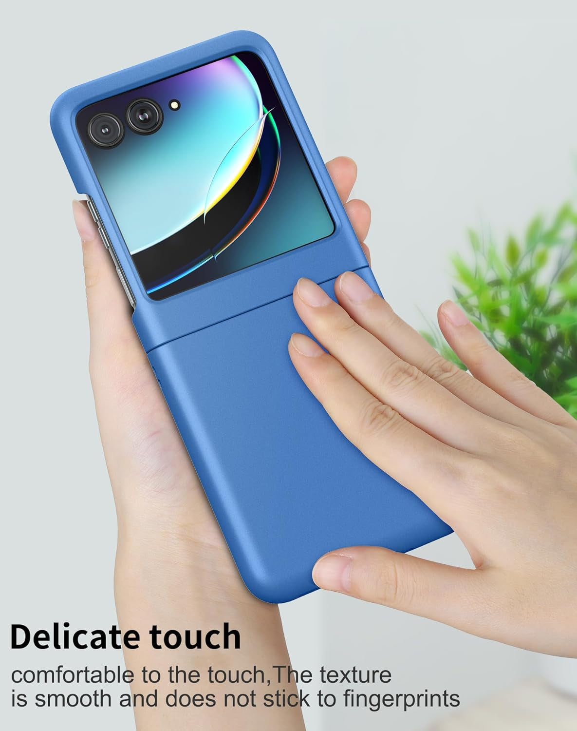 Foluu Slim Fit Case for Motorola Razr plus 2023, with 1 Pack Soft Inner TPU Moto Razr plus 2023 Screen Protector, 1 Pack Front Built-In Screen Protector, Matte PC Cover for Motorola Razr+ 2023 Blue  Foluu   