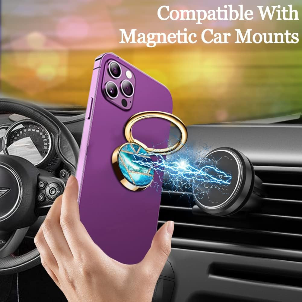 Phone Ring Holder Grip Stand - Marble Cell Phone Ring Finger Holder for Back of Phone Case, 360° Rotation Phone Kickstand Compatible with Most Phones  SUXILN-G   