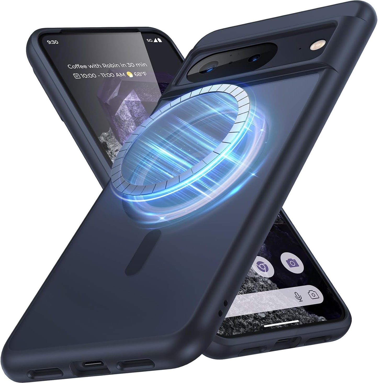 Humixx for Google Pixel 8 Pro Shockproof Case [Ultimate Silky Touch][Mil-Grade Drop Protection] Anti-Fingerprints Translucent Matte Hard Back Protective Slim Phone Cover for Pixel 8 Pro 6.7” Green  Humixx [3] Magnetic Black Google Pixel 8 