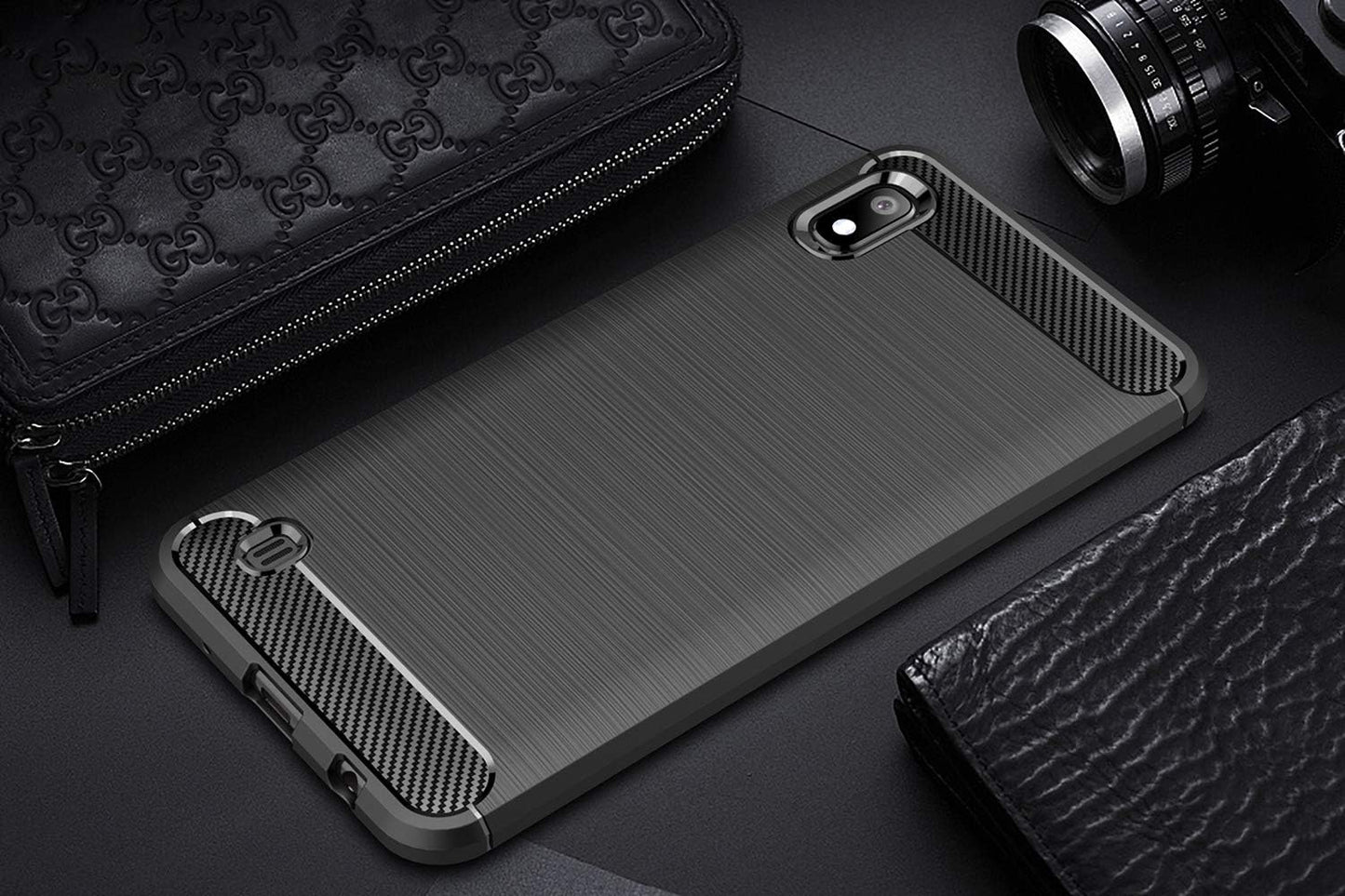 Aidinar Case for Sony Xperia L3, Slim Black Soft TPU Case + [2 Pack] Sony Xperia L3 Tempered Glass Screen Protector, Flexible Silicone Cover for Sony Xperia L3 Phone Cover  Aidinar   