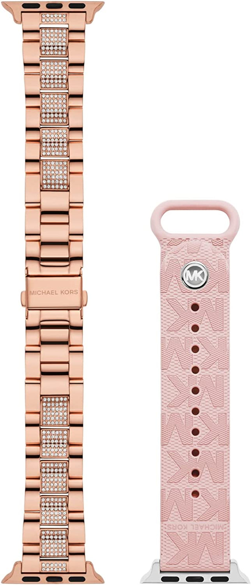 Michael Kors Interchangeable Watch Band Compatible with Your 38Mm/40Mm/41Mm Apple Watch- Stainless Steel Bracelet Bands for Apple Watch Series 8/7/6/5/4/3/2/1/SE  Michael Kors Rose & Pink set  