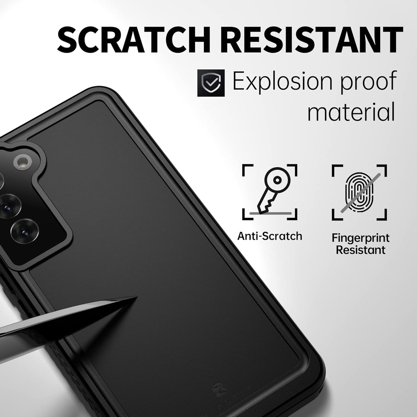 BEASTEK for Samsung Galaxy S22 Waterproof Case, FSN Series, Shockproof Underwater IP68 Case with Built-In Screen Protector Full Body Protective Cover, for Galaxy S22 6.1 Inch (Black)  BEASTEK   