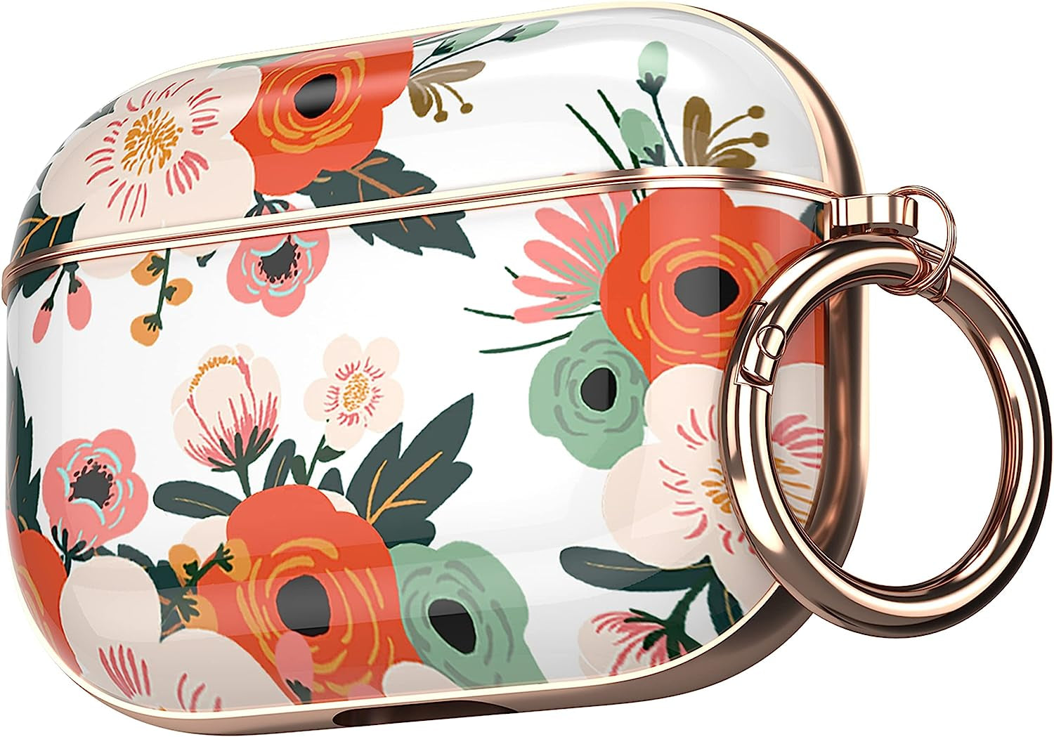 Maxjoy Compatible Airpods Pro Case Cover, Leopard Print Air Pod Pro Case Cute Protective Hard Ipod Pro Cover for Women Men with Keychain Designed for Airpods Pro Charging Case 2019  Maxjoy Pink + Red  