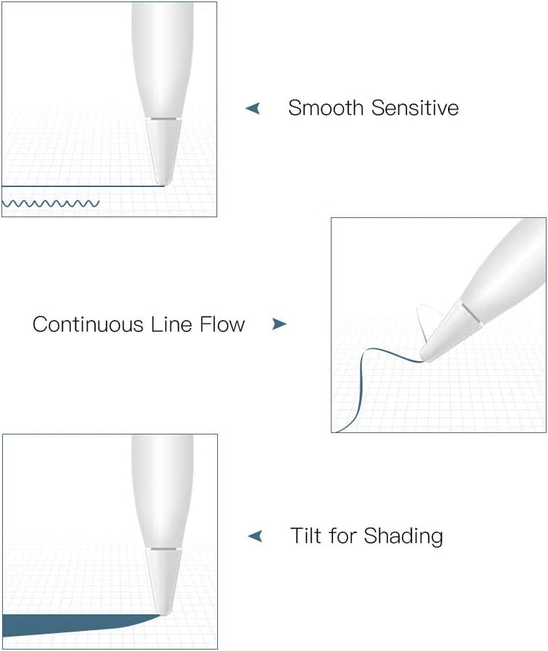 APETOO Compatible with Apple Pencil Tips and Cap Replacement/Charging Adapter for Apple Pencil 1St Generation, 4 Pack for Apple Pencil Cap Magnetic/Ipencil Charger/Ipencil Nibs for Ipad Pro Pencil  APETOO   