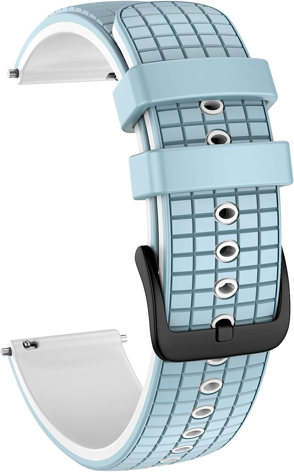 ISABAKE Watch Band for Compatible with Garmin Vivoactive 4/ Samsung Galaxy Watch 46Mm, 22Mm Silicone Bands for Ticwatch Pro S2//E2/Venu 2/Samsung Gear S3 Classic/Samsung Gear S3 Frontier/ Huawei GT Smartwatch  Isabake White Dark Blue 22MM 