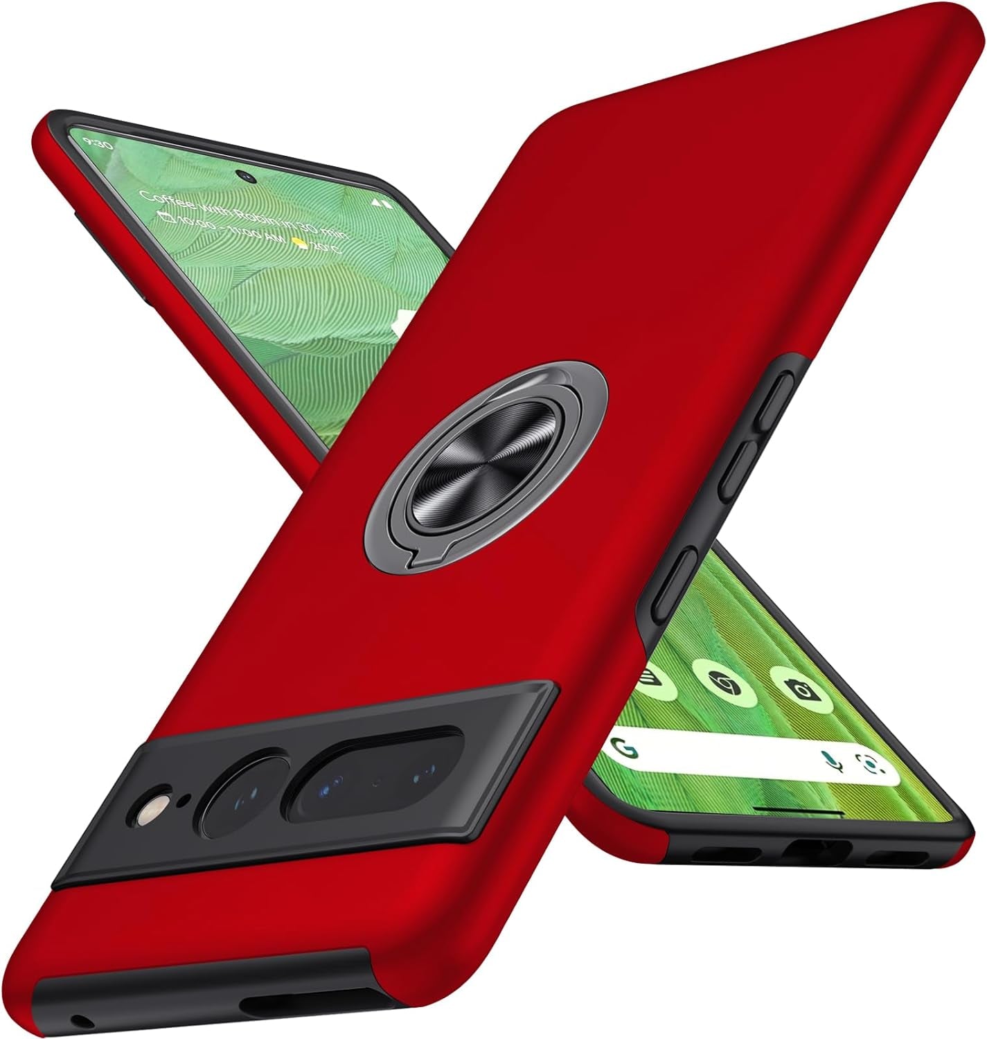 JAME for Google Pixel 7 Pro Case, Slim Fit Case for Pixel 7 Pro with Invisible Ring Kickstand, [Military Grade Drop Tested] Dual Layer Shockproof Protective Phone Case for Pixel 7 Pro 6.7", Green  JAME Red  
