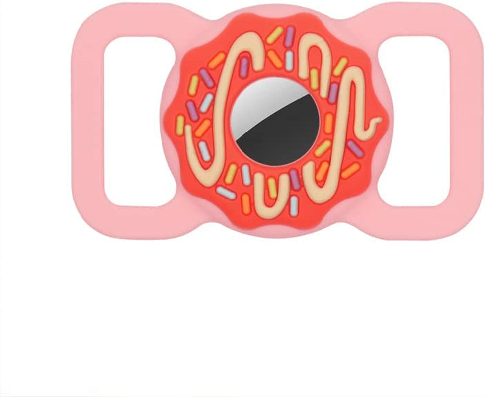 1/2 Inch Pet Collar Holder Compatible for Airtag,Doughnut Shape Protective Cases Covers Dog Cat Collar Holder Silicone Waterproof (Small, Pink)  Doweiss Pink Large 