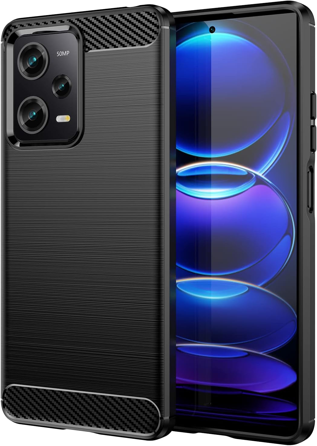 Case for Redmi Note 12 Pro,Xiaomi Poco X5 Pro Case,Tpu Carbon Fiber Soft Silicone Bumpers Protective Cover Anti-Scratch Shockproof Phone Case for Redmi Note 12 Pro 5G/Xiaomi Poco X5 Pro (Lasi Black)  Aikukiki   