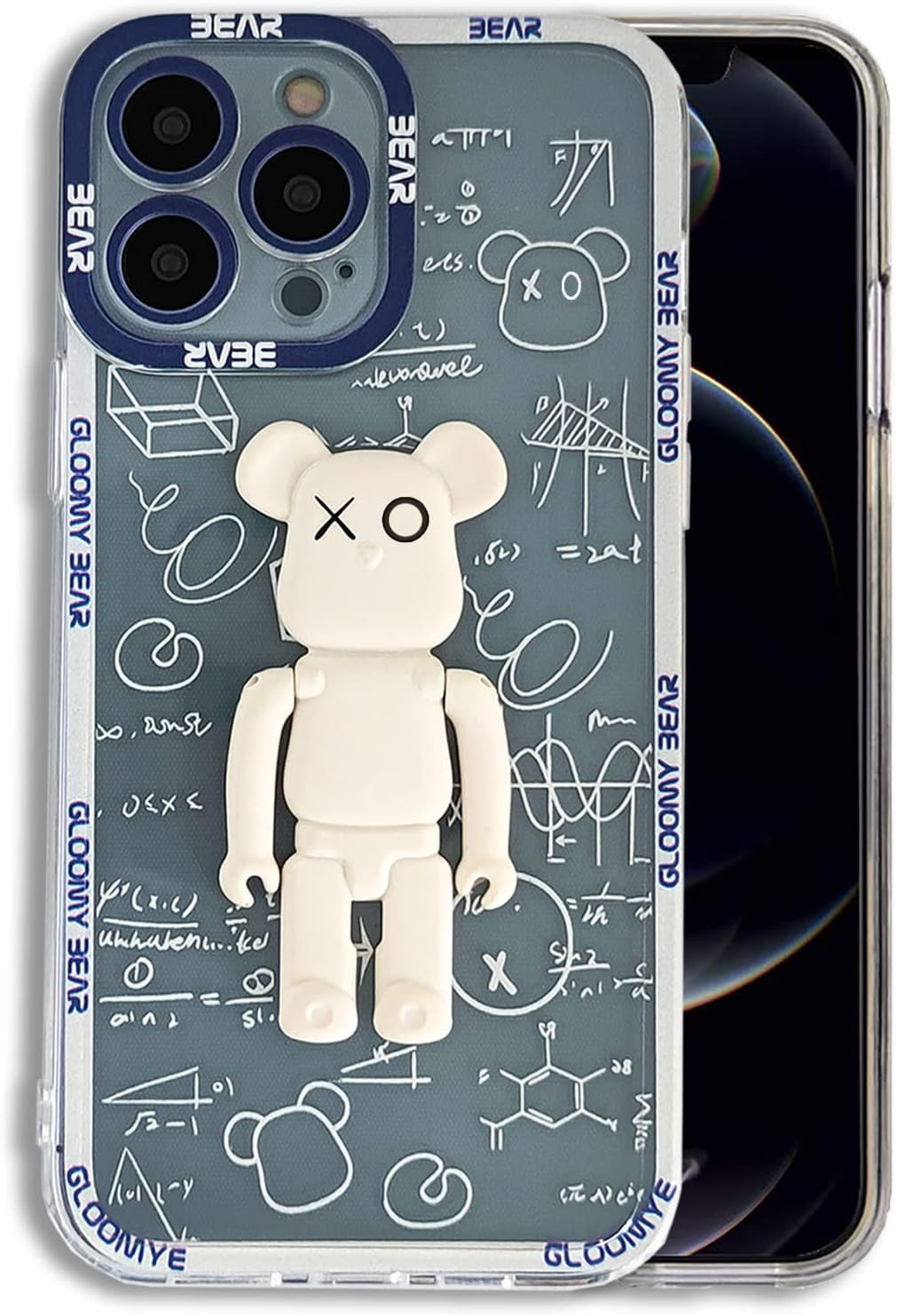 DOWINTIGER Iphone 14 plus Case Graffiti Street Fashion for Boys Kids Teens, Cartoon Hip Hop Anime Character Shockproof TPU and IMD Protection Designer Case for Iphone 14 Plus  DOWINTIGER White Bear Kickstand Iphone 14 Pro 