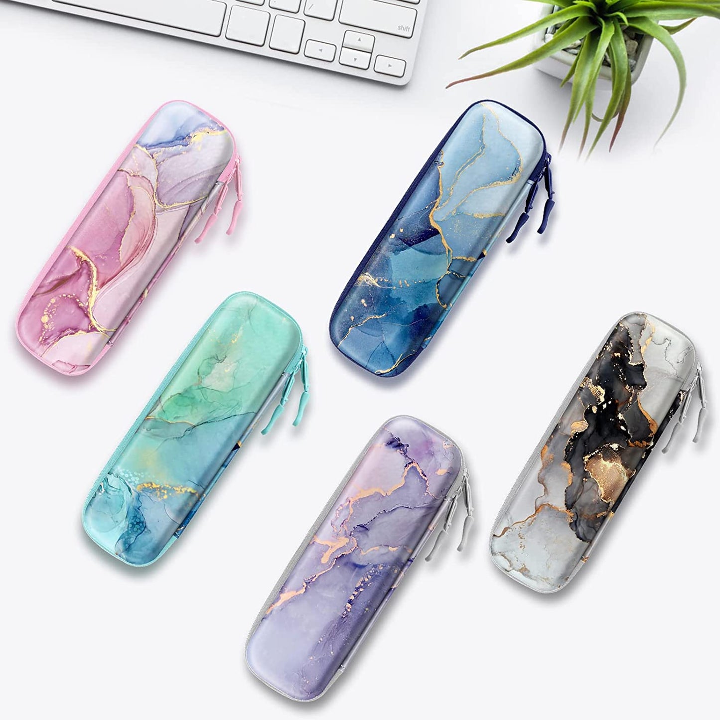 Fintie Holder Case for Apple Pencil (1St and 2Nd Generation), PU Leather Protective Carrying Bag Sleeve Compatible with Apple Pen Accessories, USB Cable, Samsung Stylus, Lilac Marble  Fintie   