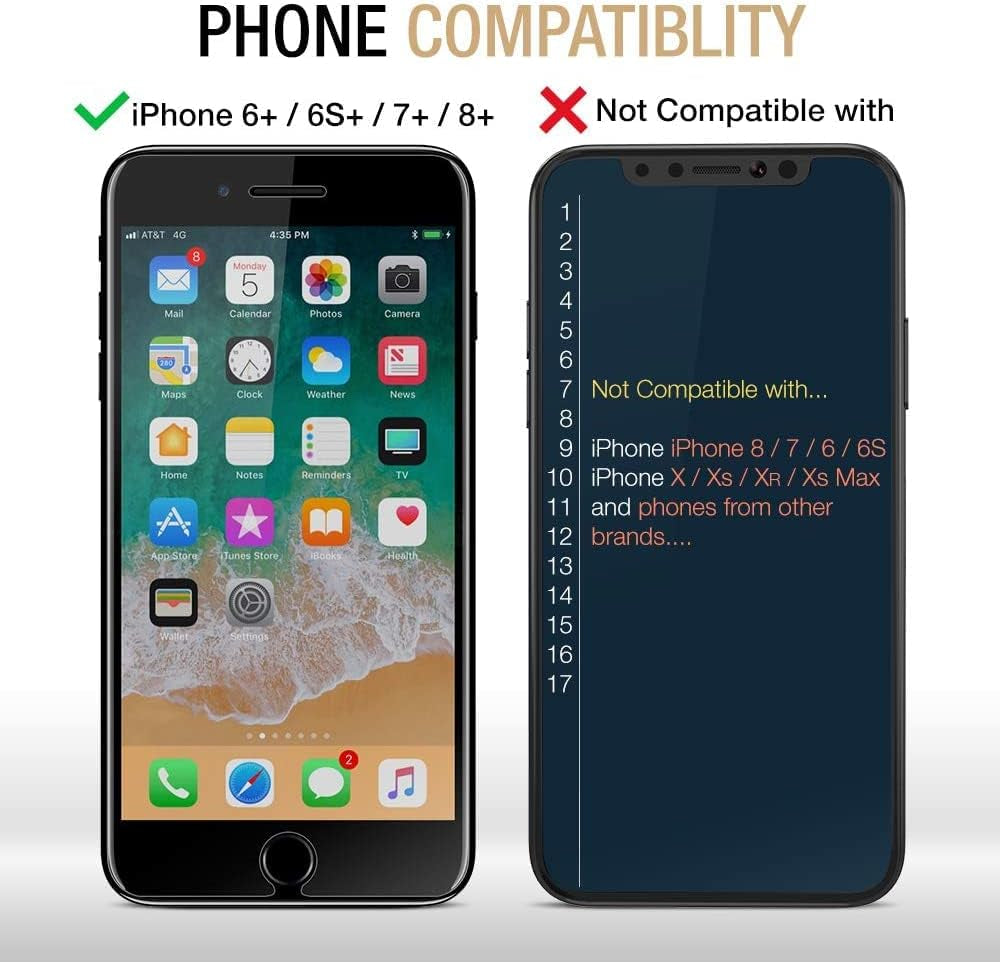 Ushield Privacy Screen Protector for Iphone 8 Plus, Iphone 7 Plus, Iphone 6S Plus, Iphone 6 plus - 3 Pack (Installation Frame) Tempered Glass Screen Protector Iphone 8+ 7+ 6S+ 6+ [Fit with Most Cases]  uShield   