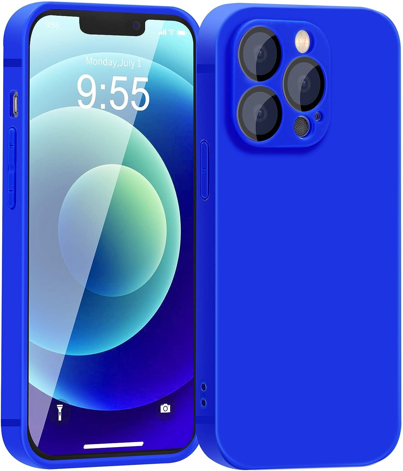 YZR Silicone Case for Iphone 12 Pro Max Case 6.7 Inch, Individual Protection for Each Lens, Liquid Silicone Phone Case with Microfiber Lining (Hawthorn Red)  YZR Klein Blue  