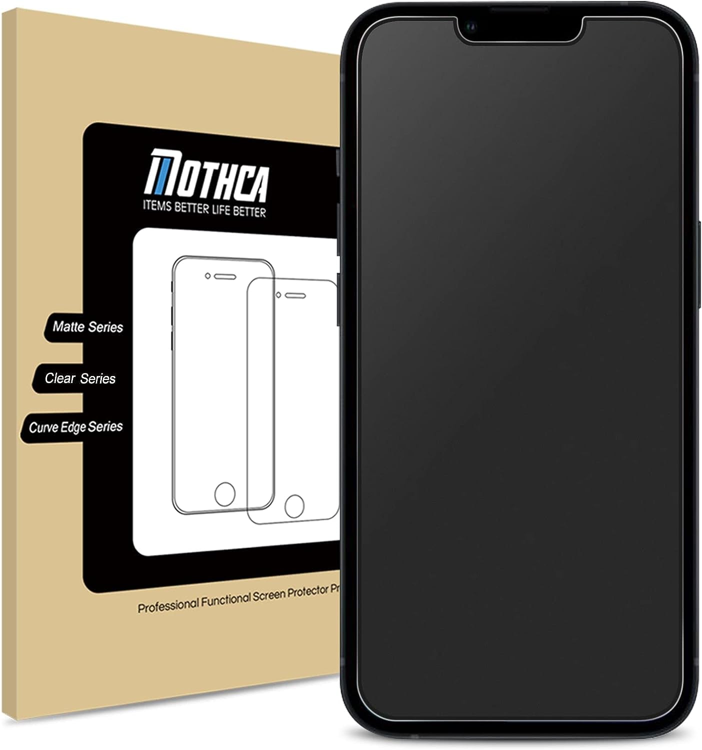 Mothca Matte Glass Screen Protector for Iphone 13 Mini Anti-Glare & Anti-Fingerprint Tempered Glass Clear Film Case Friendly Easy Install Bubble Free for Iphone 13 Mini 5.4-Inch (2021) - Smooth as Silk  Mothca   