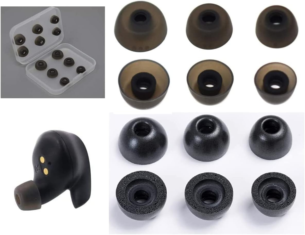Zotech 6 Pair Replacement Memory Foam and Silicone Ear Tips for Sony WF-1000XM4 / WF-1000XM3 and Jabra Elite Active 65T, 75T, 85T with Storage Box (S/M/L, Black)  Zotech   
