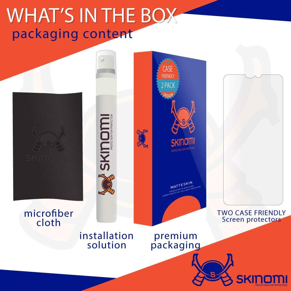 Skinomi Matte Screen Protector Compatible with LG V40 Thinq (2-Pack)(Case Compatible) Anti-Glare Matte Skin TPU Anti-Bubble Film  Skinomi   