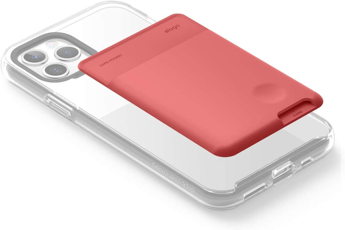 Elago Phone Card Holder - Secure Phone Wallet, Ultra Slim Card Holder for Back of Phone, 3M Adhesive ID Card for Iphone, Galaxy and Most Smartphones [Jean Indigo], NOT Compatible with MAGSAFE  elago Italian Rose  