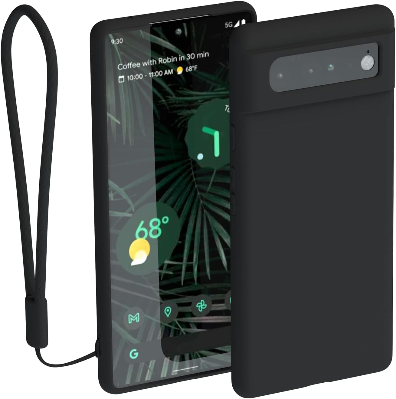 ABITKU Compatible with Google Pixel 6 Pro Case, Slim Silicone Gel Rubber Case Cover (With Microfiber Lining) Full Body Shockproof Design for Google Pixel 6 Pro - 6.7 Inch 2021 (Black)  ABITKU   