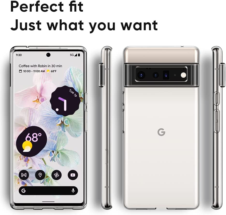 Raysmark Google Pixel 6 Pro Case, Ultra [Slim Thin] Scratch Resistant TPU Rubber Soft Silicone Protective Crystal Clear Case Cover for Google Pixel 6 Pro (Clear)  Raysmark   