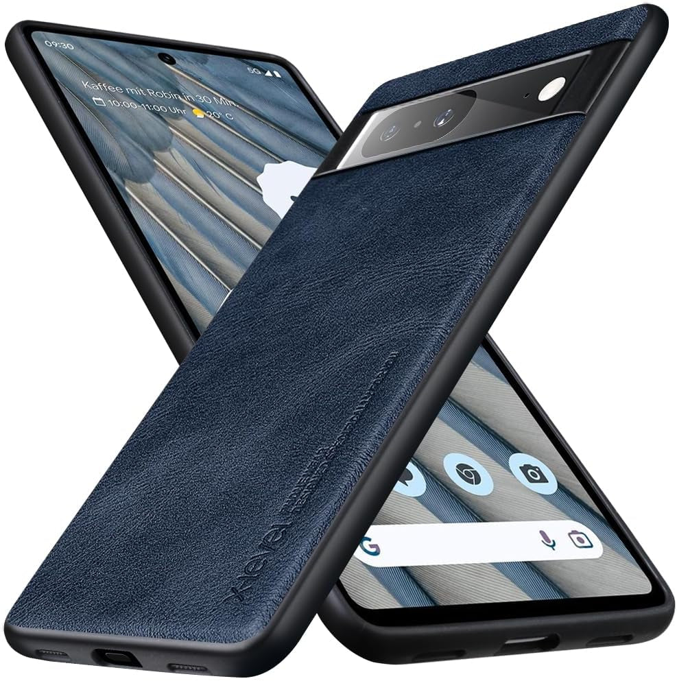 X-Level Google Pixel 7A Case, Thin Slim Premium PU Leather Elegant Soft TPU Bumper Shockproof Protective Cases Phone Cover for Google Pixel 7A 2023 (Gray)  X-level Blue  