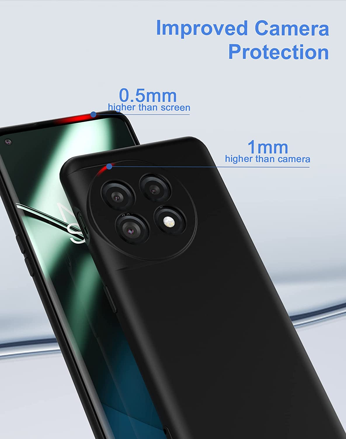 Cresee Case for Oneplus 11 5G, Thin TPU Cover with Camera Protection Soft Interior Slim Phone Case for Oneplus 11 - Black  Cresee   